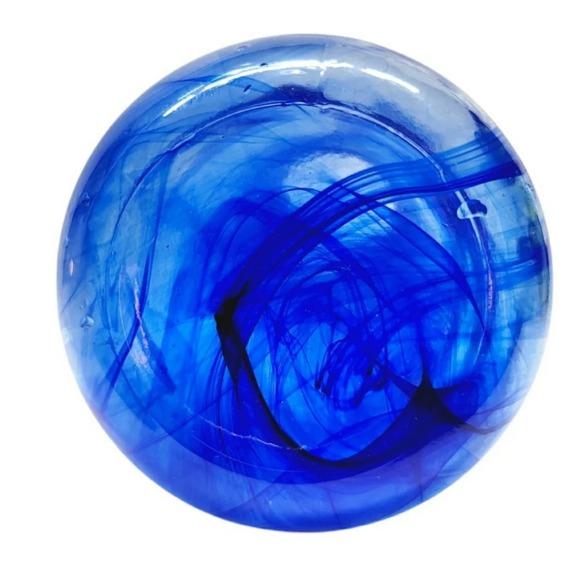 Cobalt Blue Swirl Glass Vase - Picture 5 of 6